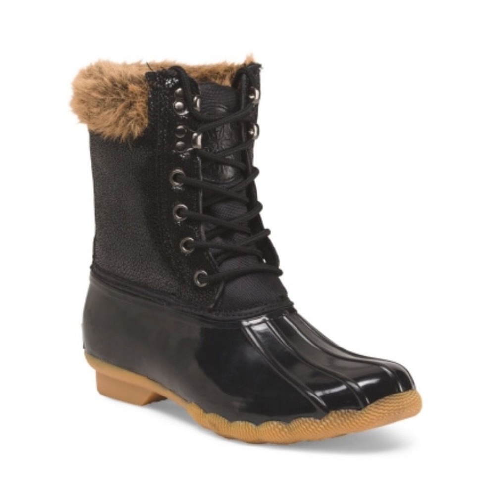Arctic Plunge Faux Fur Snow/Rain Duck Boots Black
